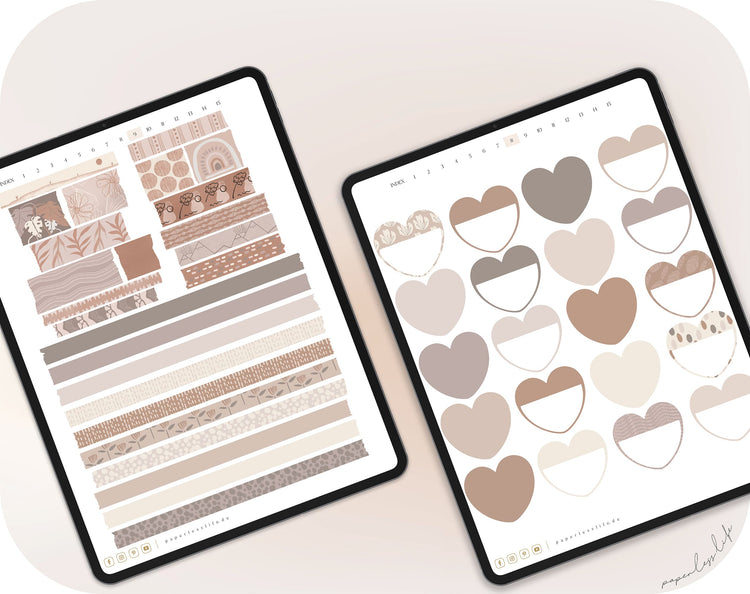 500+ Digital Sticker Set | Boho nude