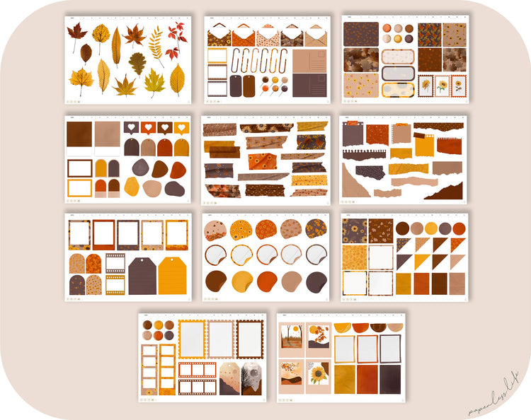 180+ Digital Stickers | Autumn Mood Board