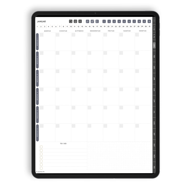 Undatierter Digitaler Planer | Hochkant | für Goodnotes u.v.m.