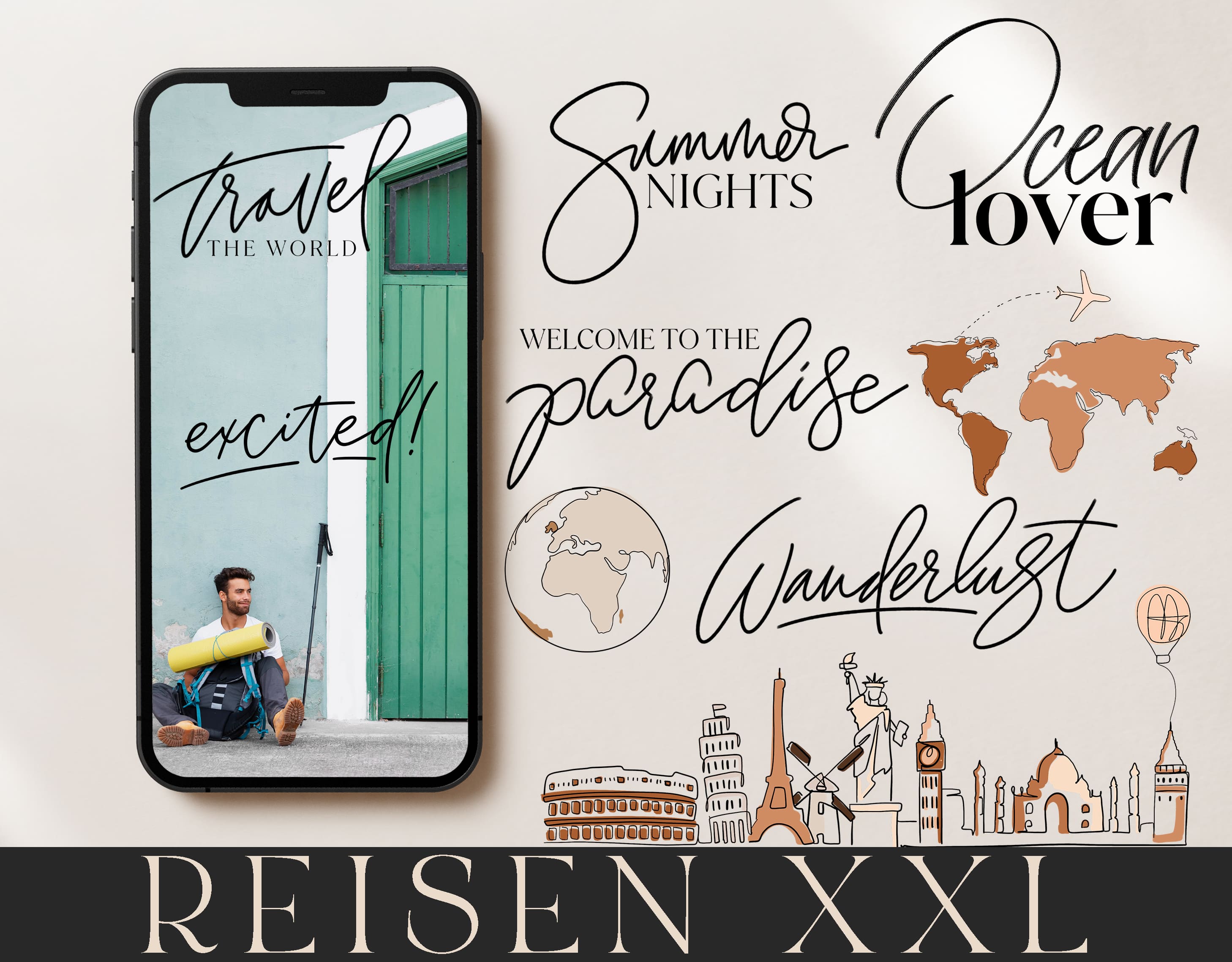 240+ Instagram Story Sticker - 🌎 Urlaub XXL