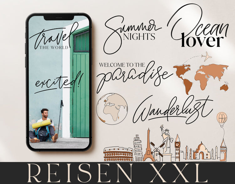 240+ Instagram Story Sticker - 🌎 Urlaub XXL