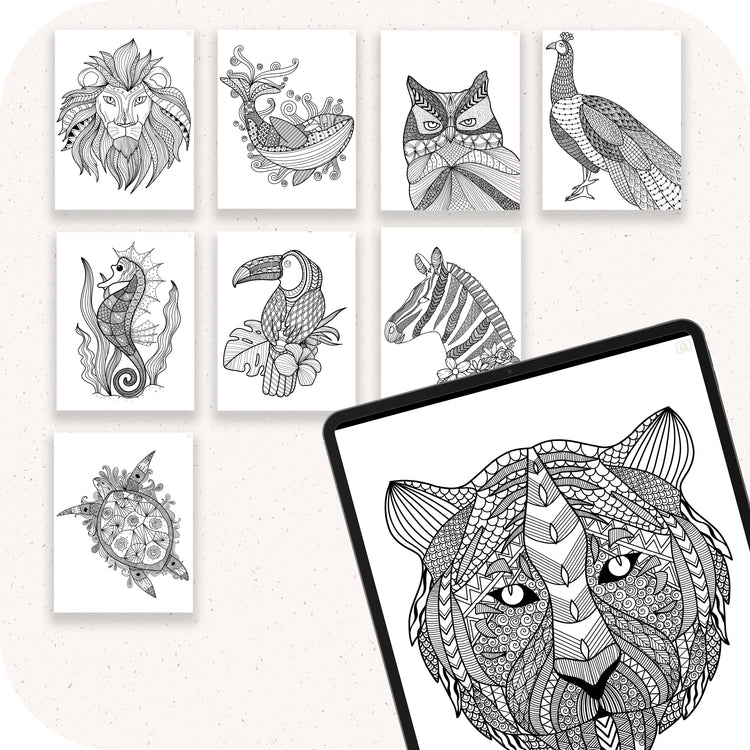 Digital Coloring Book - Zentangle