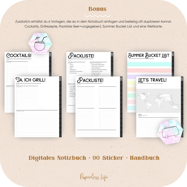 6 extra Vorlagen zum Einfügen