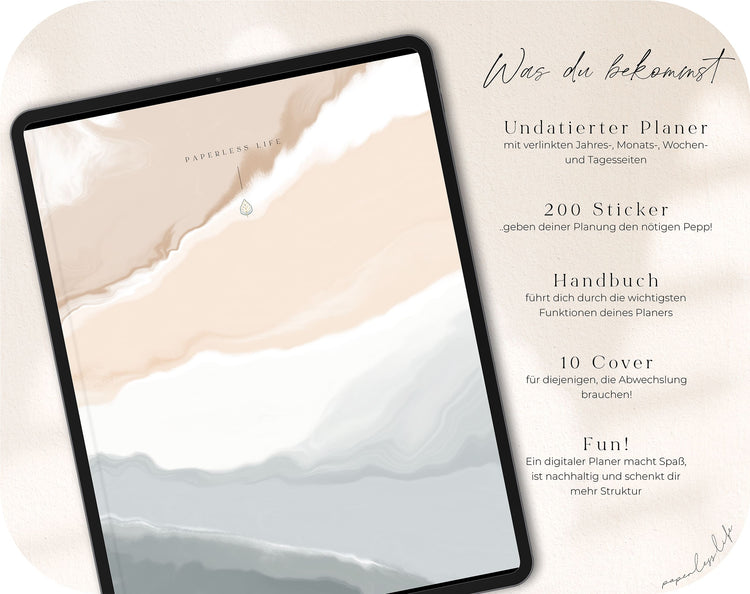 Undatierter Digitaler Planer | Hochkant | für Goodnotes u.v.m.