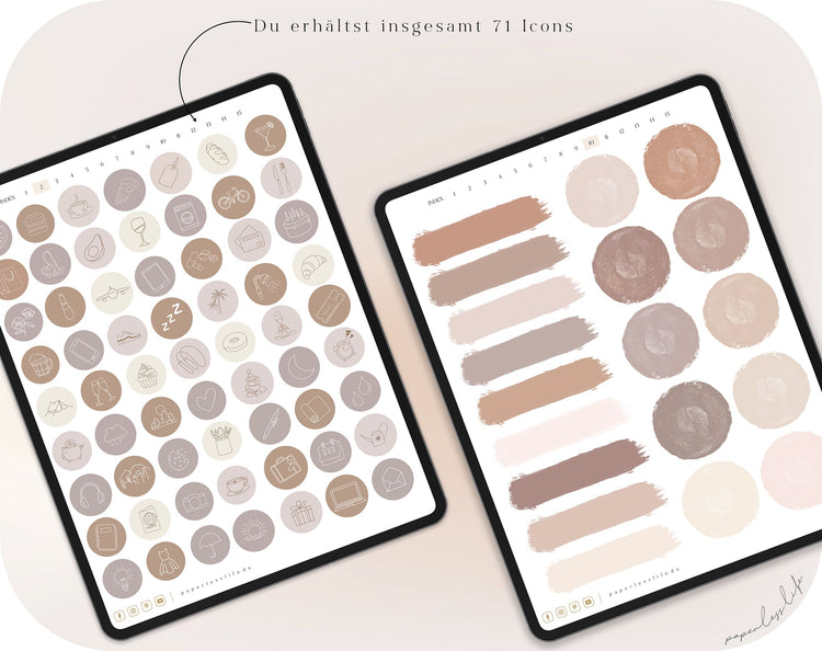 500+ Digital Sticker Set | Boho nude