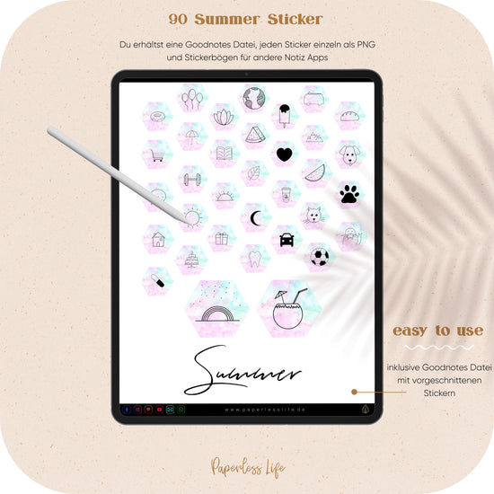 90 Sommer Sticker