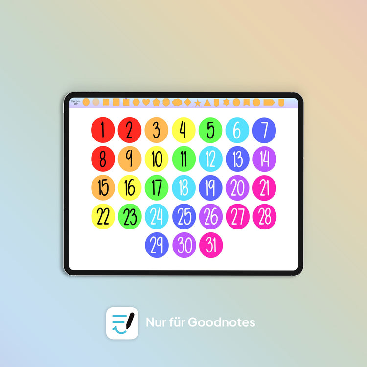 Color Changing Goodnotes Sticker | Zahlen