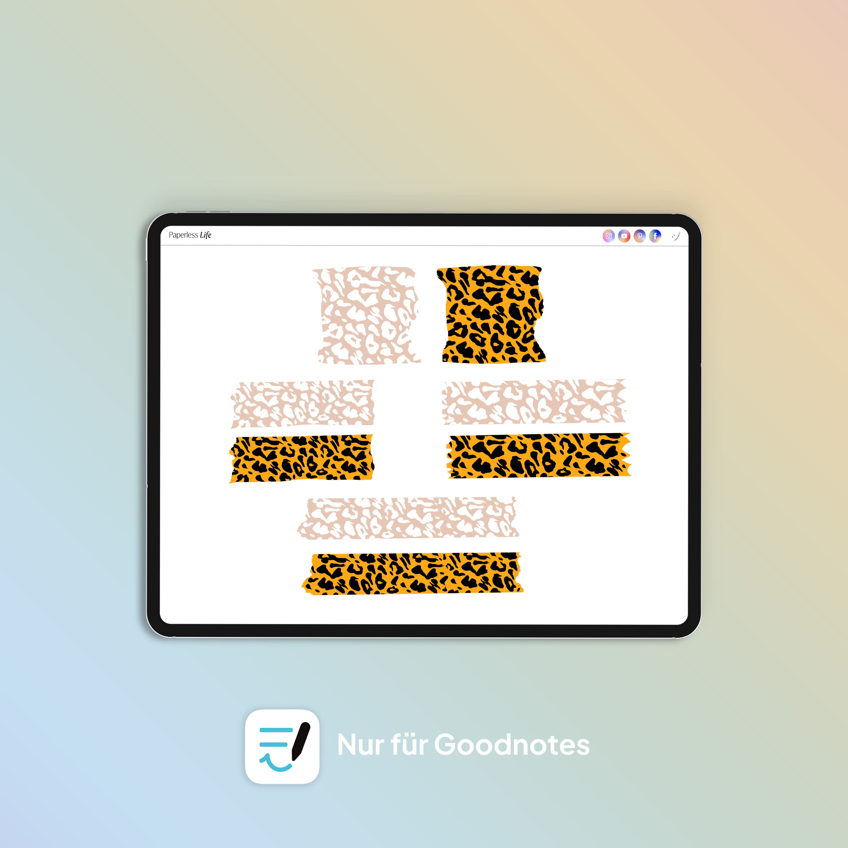 Color-Changing Goodnotes Washi Tape | Digital Sticker Strips