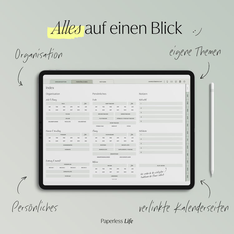 Undatierter Digitaler Planer I für Goodnotes u.v.m. I der Gamechanger