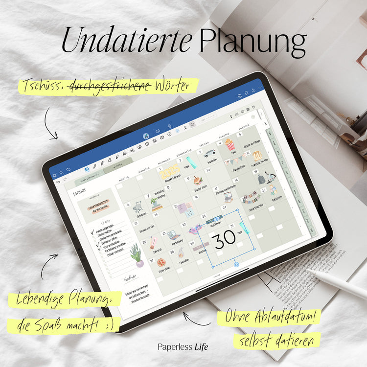 Undatierter Digitaler Planer I für Goodnotes u.v.m. I der Minimalist