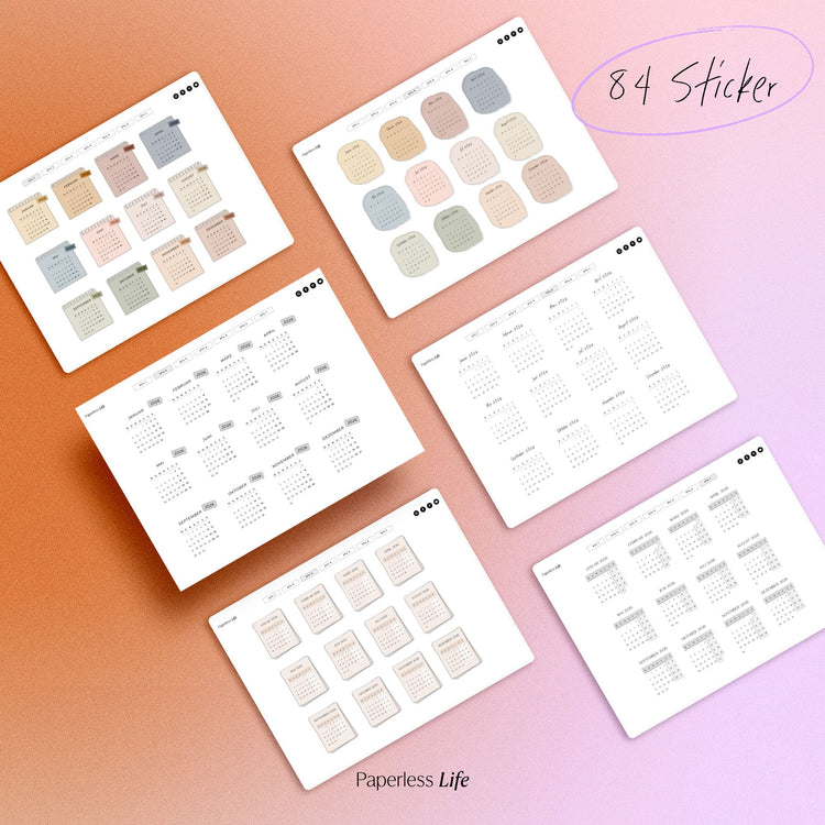 Digitale Sticker | Kalender-Sticker 2026, 2027, 2028