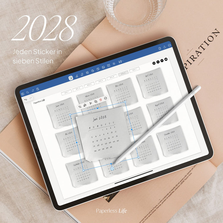 Digitale Sticker | Kalender-Sticker 2026, 2027, 2028
