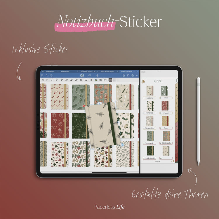 Digitales Christmas Notizbuch für den Split View | Optimiert für Goodnotes