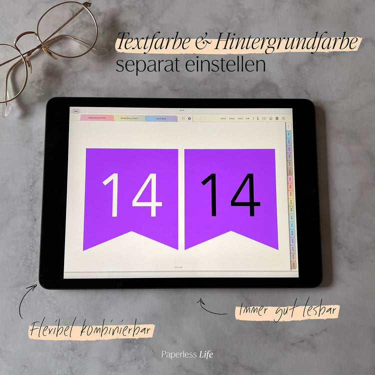Color Changing Goodnotes Sticker | Zahlen