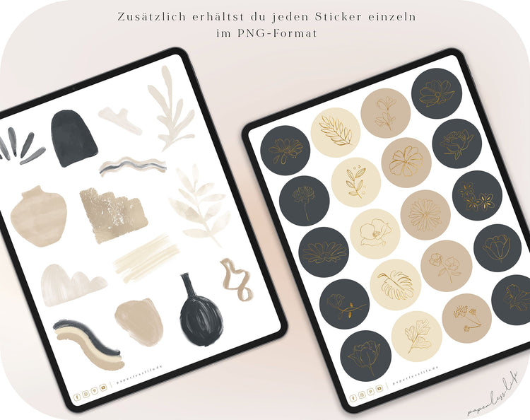 Digitale Sticker | Floral Beige