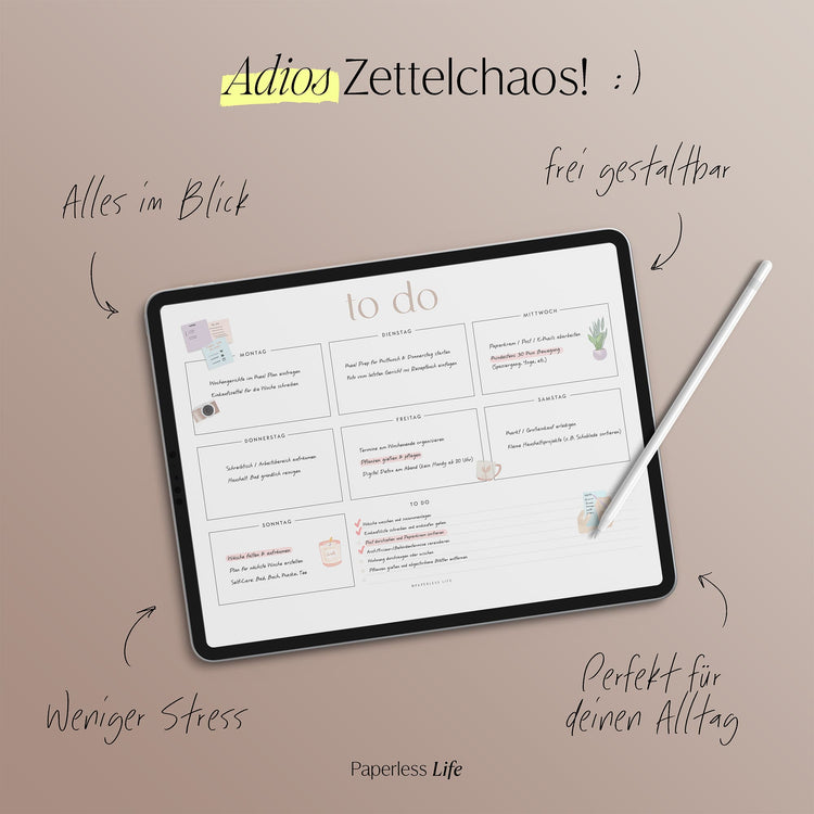 To-do-Listen Set mit 23 Vorlagen