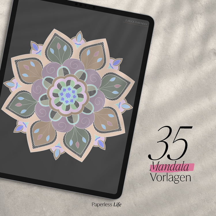 Digitales Malbuch - Mandala Black Edition