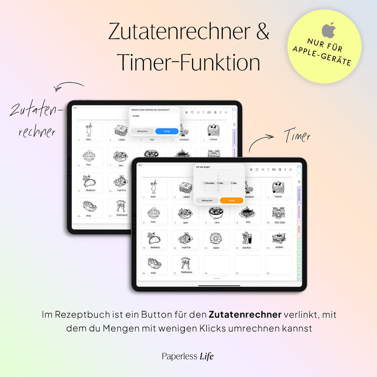 Digitales Rezeptbuch | Pastellfarben Summer Edition