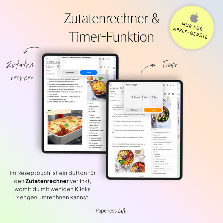 Digitales Rezeptbuch | Pastellfarben Summer Edition