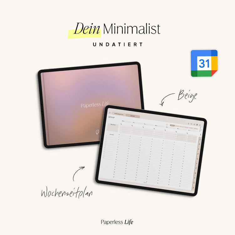 Undatierter Digitaler Planer I für Goodnotes u.v.m. I der Minimalist