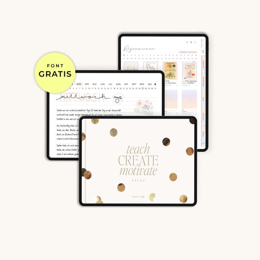 Juni Bundle | Digitaler Lehrerkalender Grundschule 25/26 + Reading Journal + gratis Schriftart "Paperless Journal"