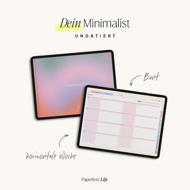 Undatierter Digitaler Planer I für Goodnotes u.v.m. I der Minimalist