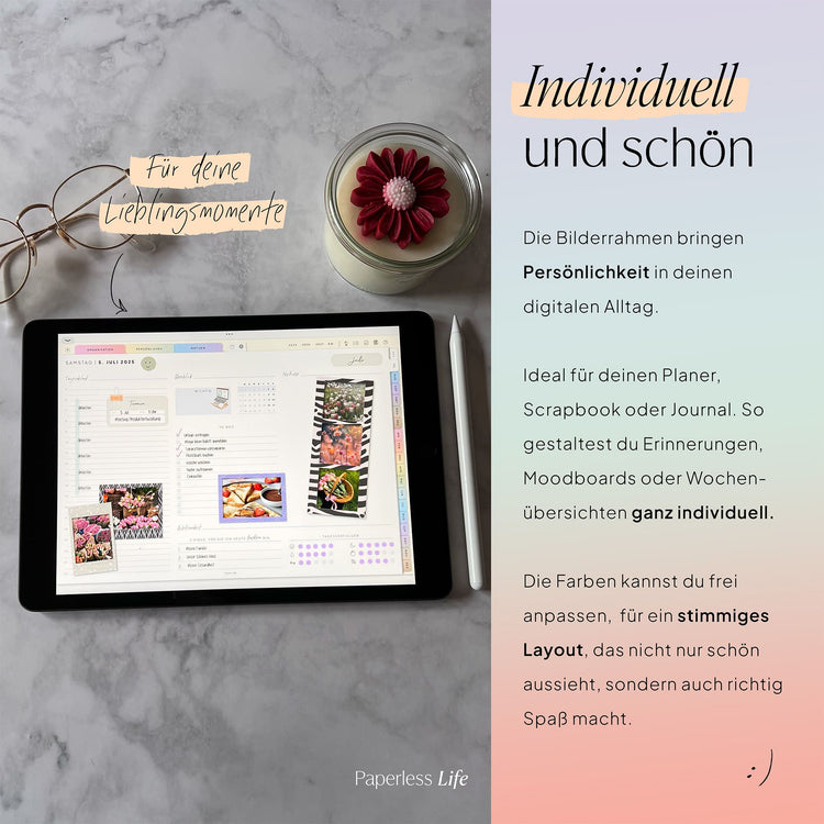 150 Color Changing Goodnotes Sticker | Bilderrahmen