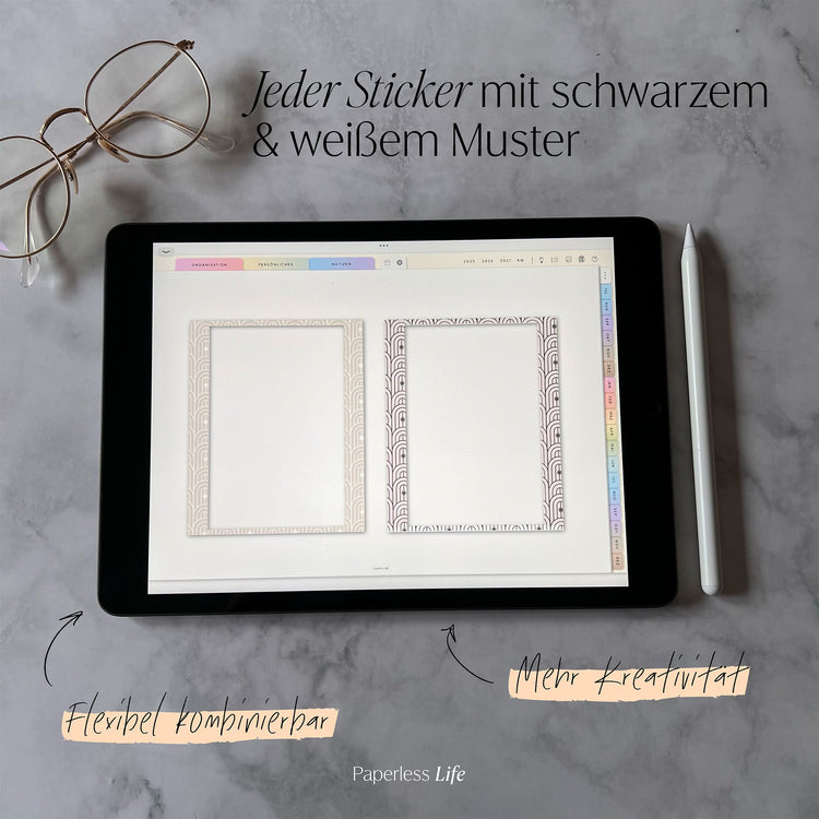 150 Color Changing Goodnotes Sticker | Bilderrahmen