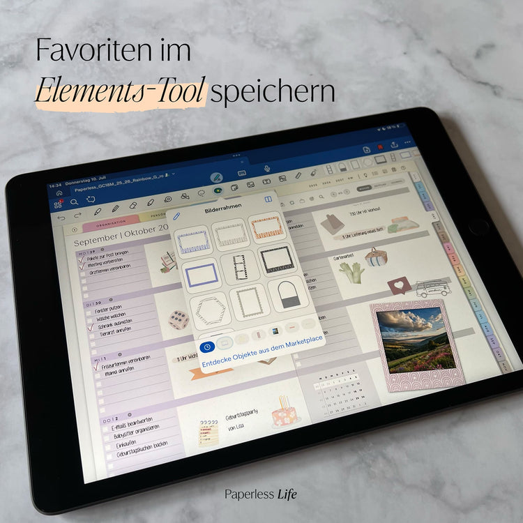 150 Color Changing Goodnotes Sticker | Bilderrahmen