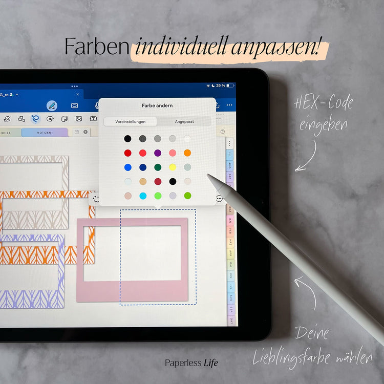 150 Color Changing Goodnotes Sticker | Bilderrahmen