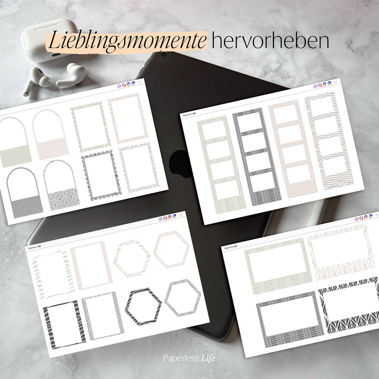 150 Color Changing Goodnotes Sticker | Bilderrahmen
