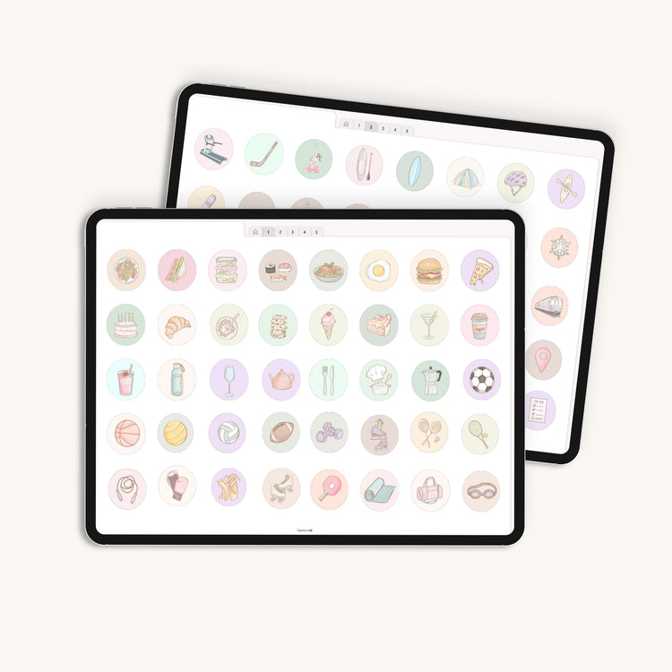 Digitale Sticker Pastel Life Icons