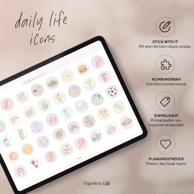 Digitale Sticker Pastel Life Icons