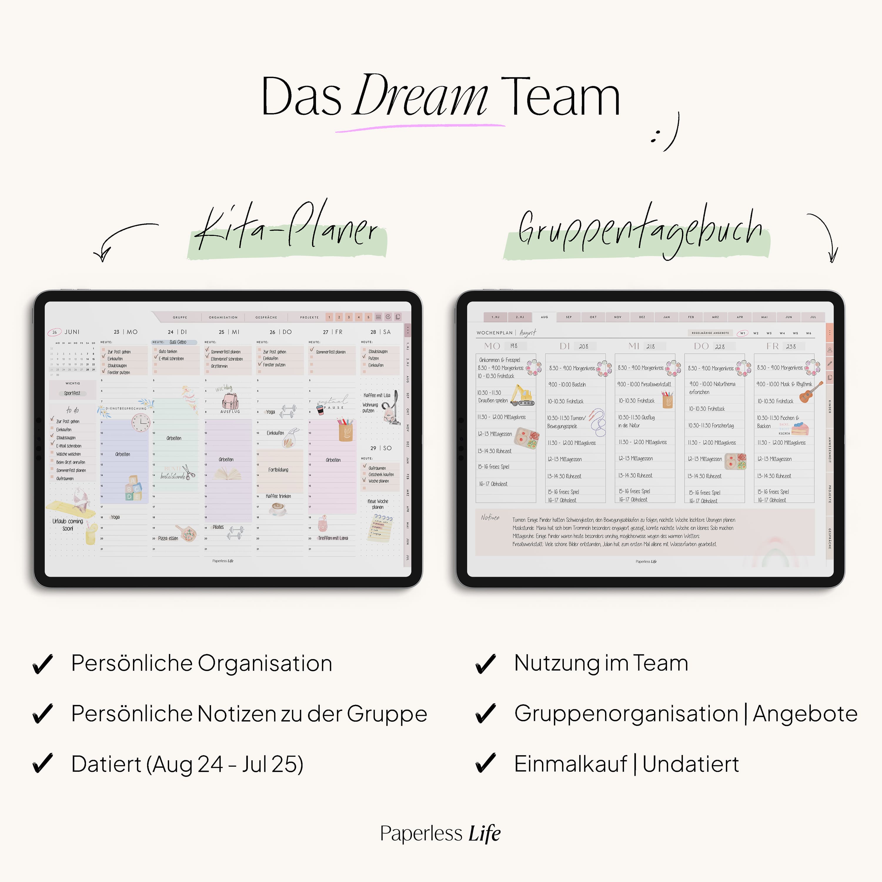 Kita-Bundle | Kitaplaner 25/26 und Grupptentagebuch