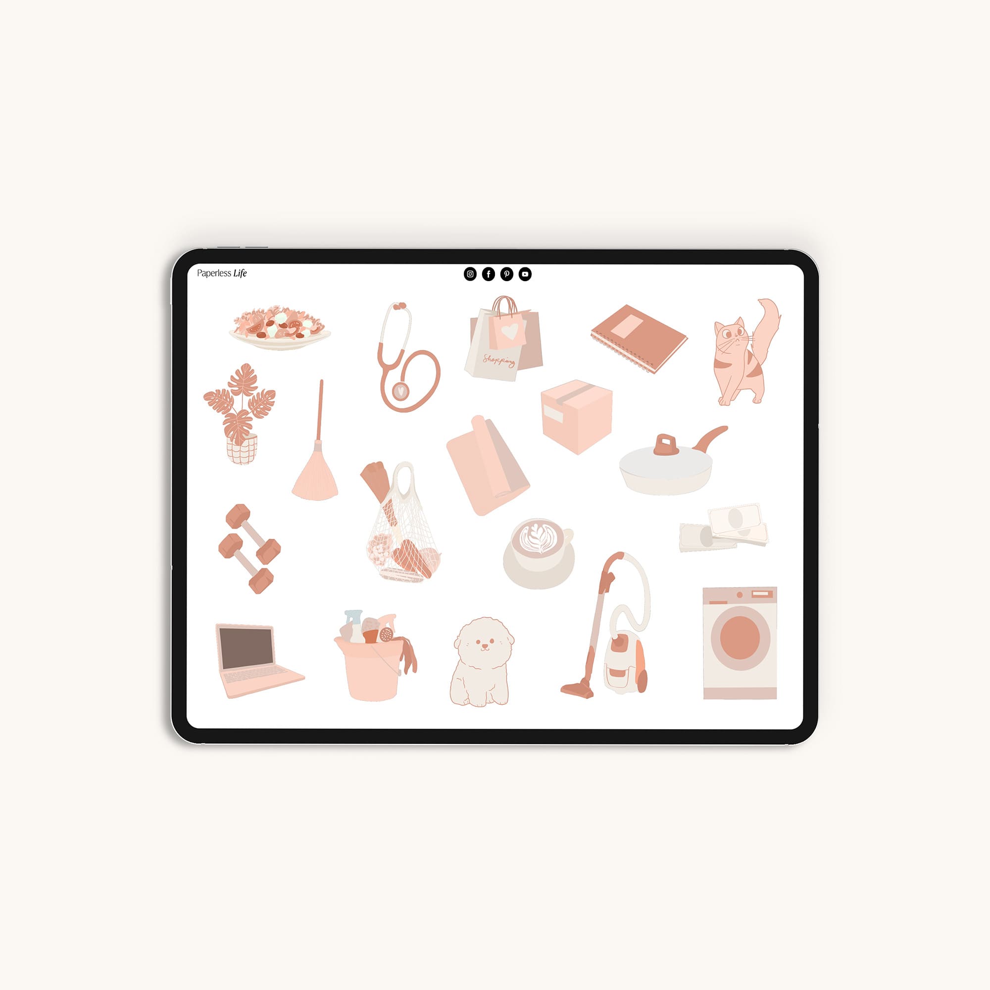 Digitale Sticker „Beige Lovers“ – Stilvoll & vielseitig | Paperless Life