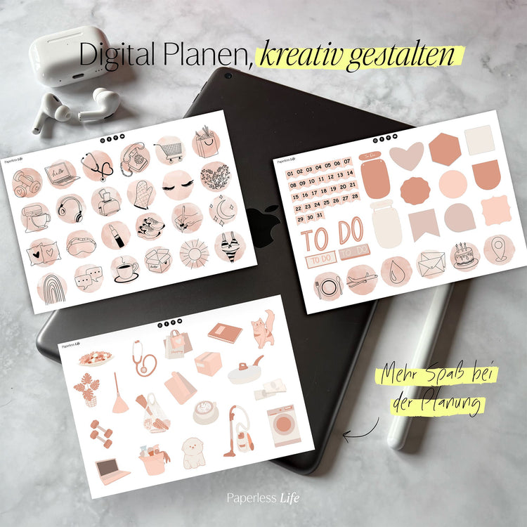 250+ Digitale Sticker | Beige-Lovers