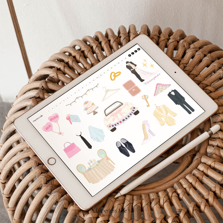 Digitale Sticker XXL für das Fotoalbum Hochzeit | Love Notes & Doodles