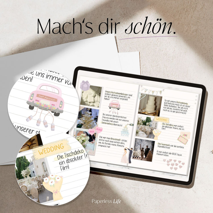 Digitale Sticker XXL für das Fotoalbum Hochzeit | Love Notes & Doodles