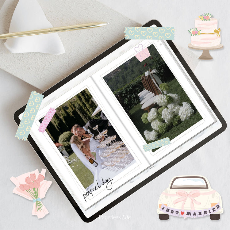 Digitale Sticker XXL für das Fotoalbum Hochzeit | Love Notes & Doodles