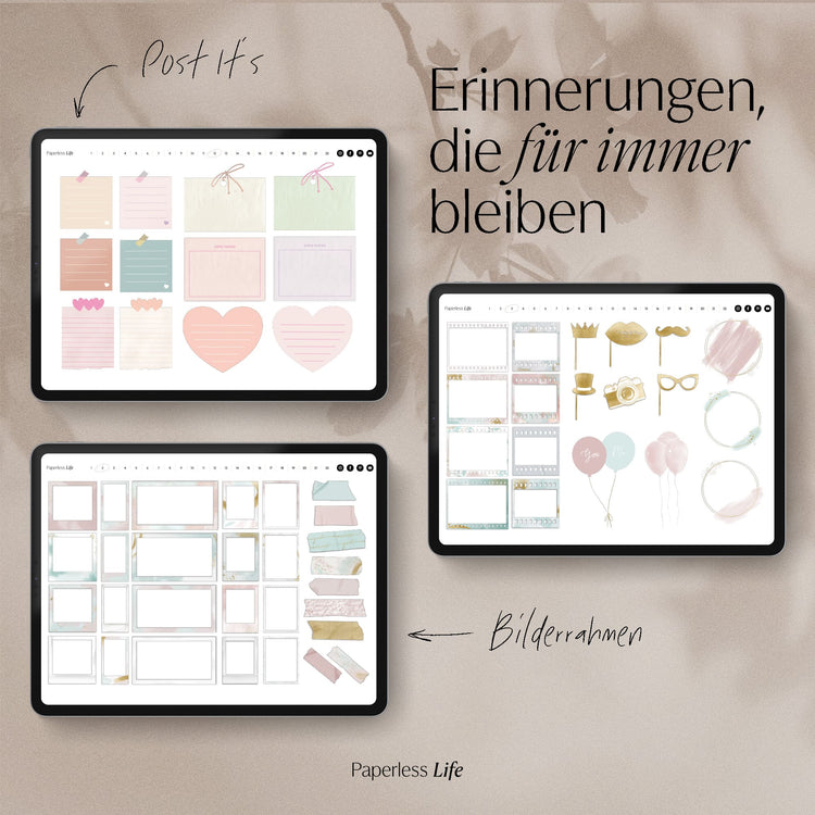 Digitale Sticker XXL für das Fotoalbum Hochzeit | Love Notes & Doodles