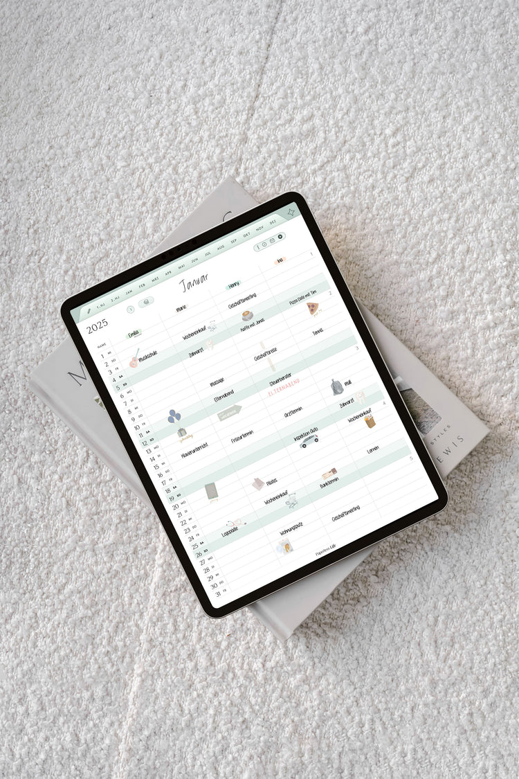 Digitaler Familienplaner 2025 | Wandkalender (Testversion für das restliche Jahr)