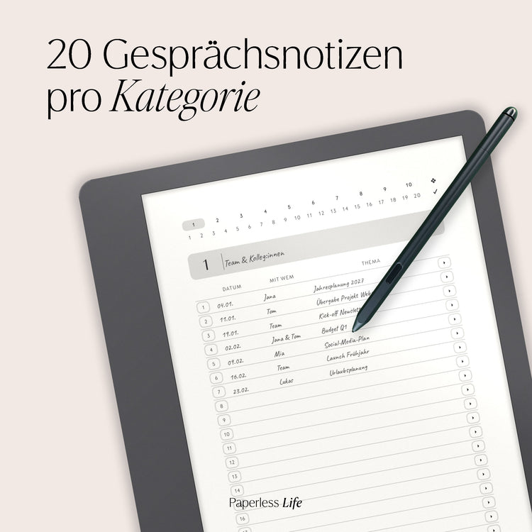 Gesprächsnotizenplaner für Kindle Scribe