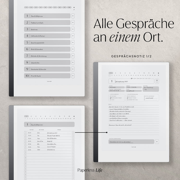 Gesprächsnotizenplaner für reMarkable