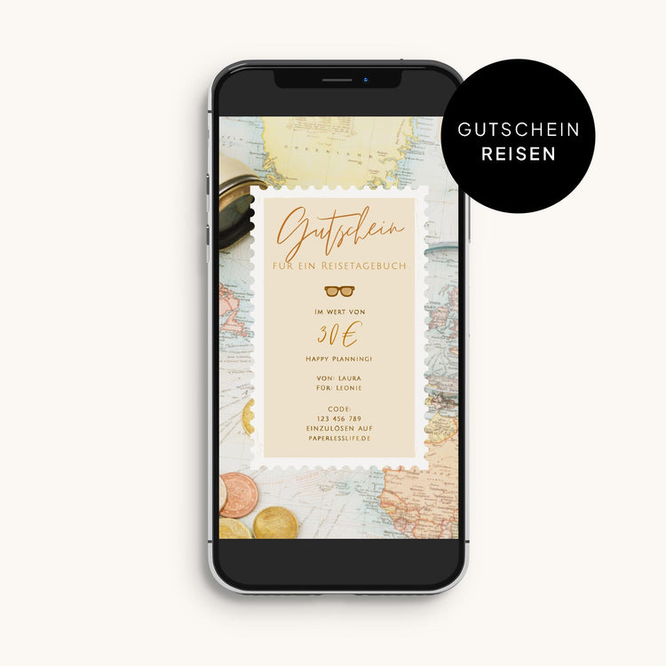 Geschenkgutschein | Für ein Reisetagebuch