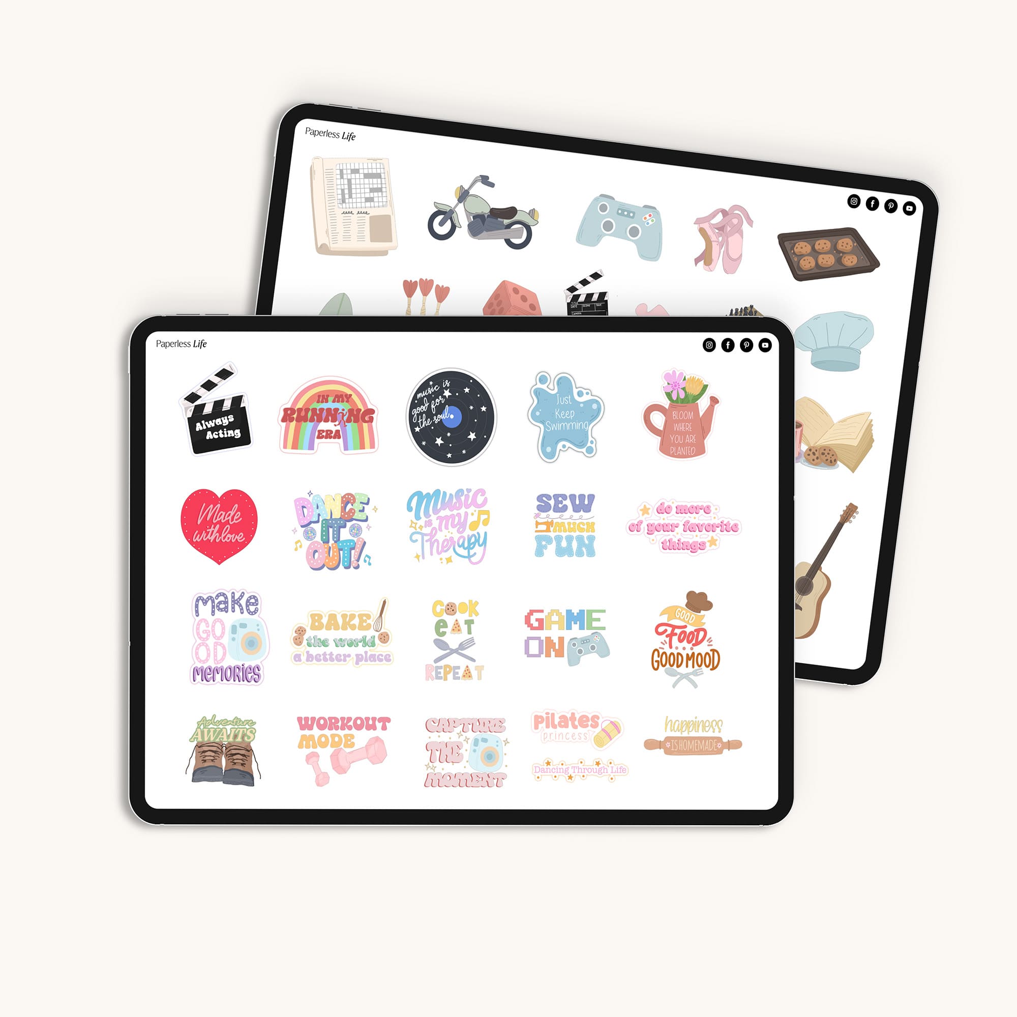Digitale Sticker Hobbys – für Goodnotes & Co. | Paperless Life