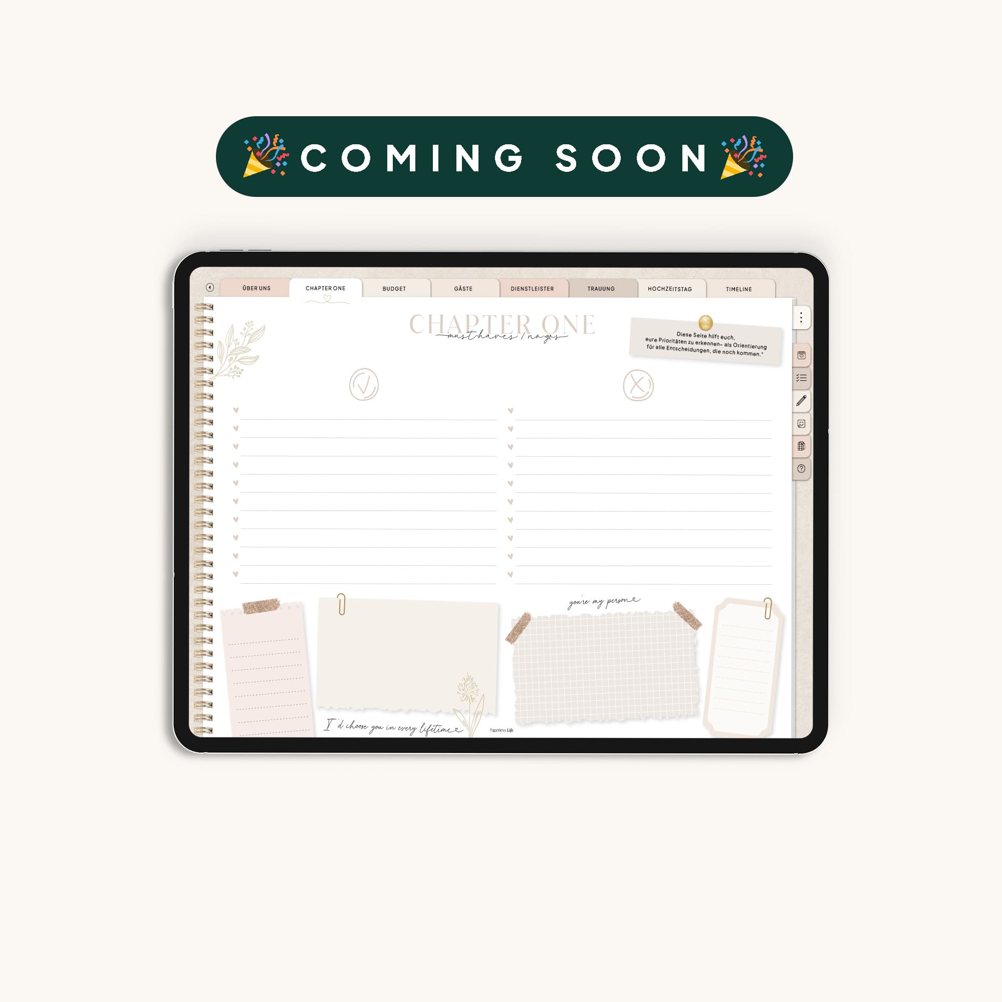 Digitaler Hochzeitsplaner | Coming Soon