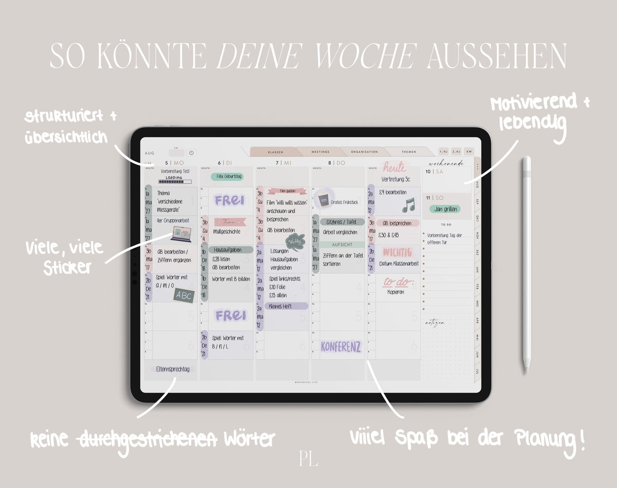 Digitaler Lehrerkalender Grundschule 24/25 "Der Gamechanger" - für GoodNotes & Co.