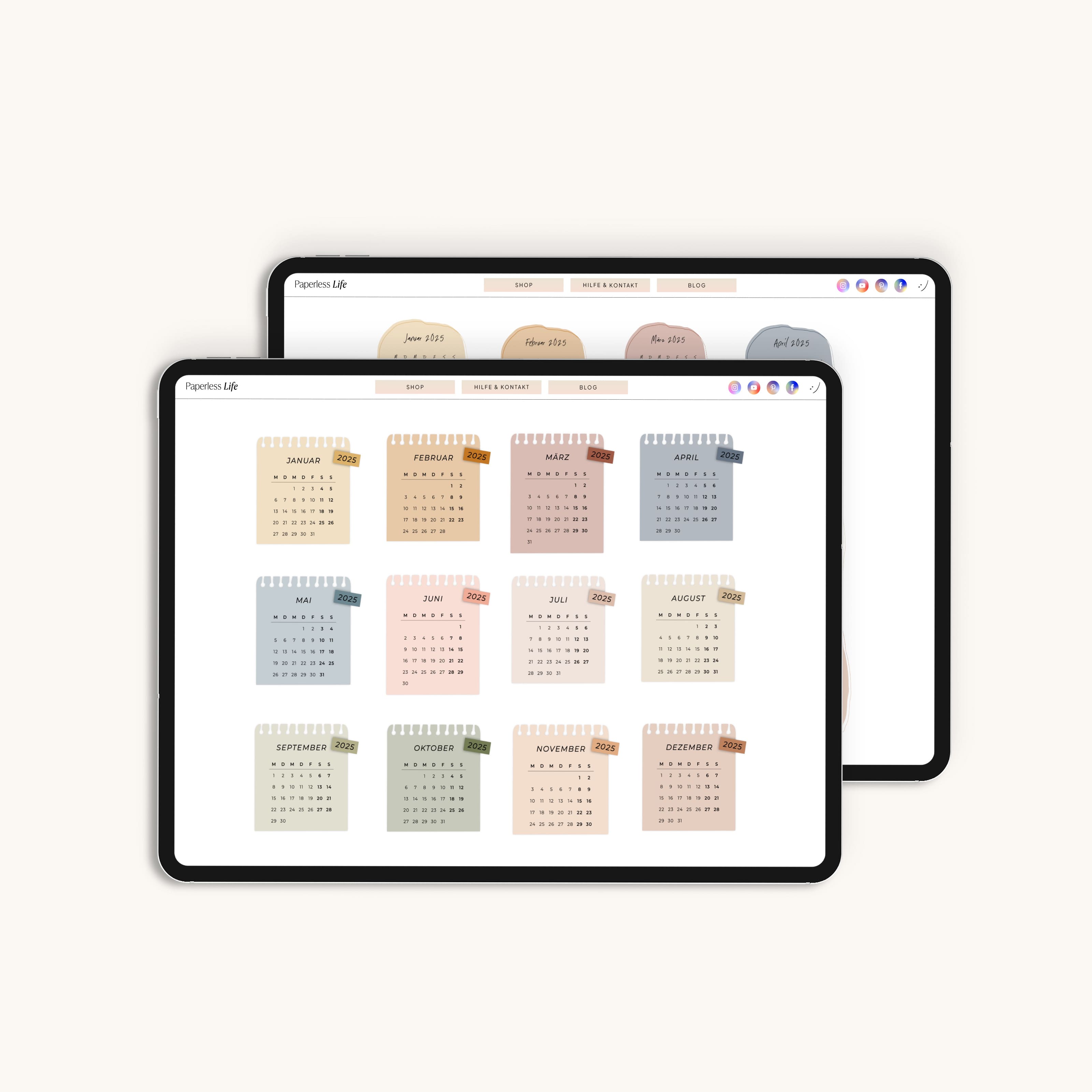 Kalender-Sticker 2025 & 2026 | Paperless Life