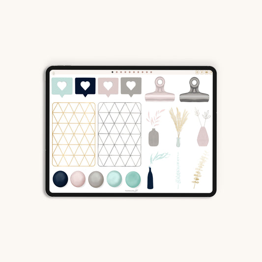 200 Digital Stickers | Spring Mood Board