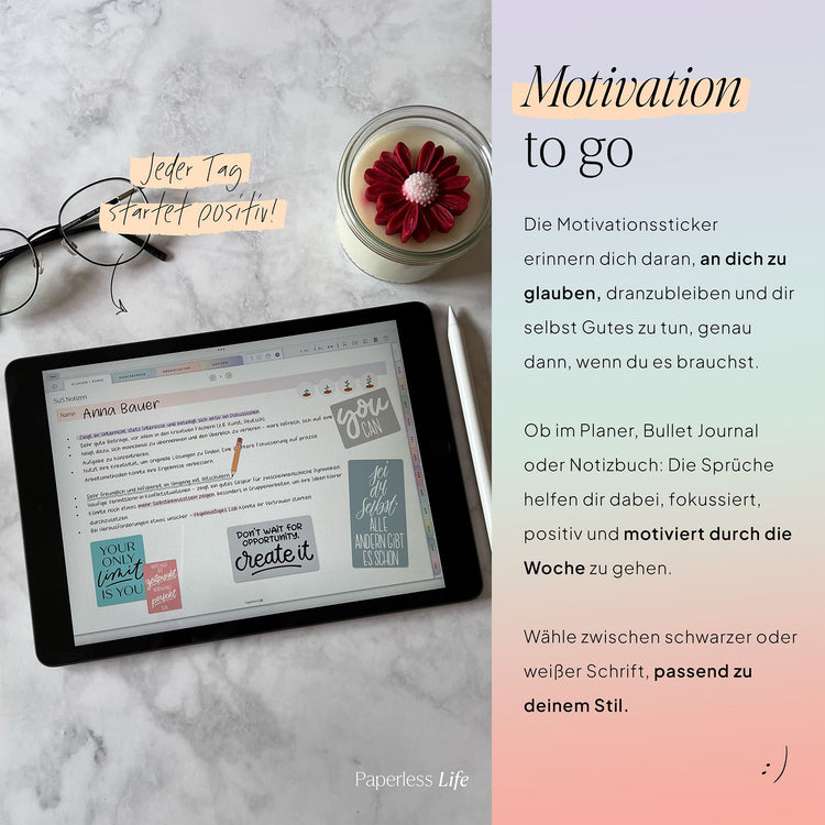 Color Changing Goodnotes Sticker | Motivationssprüche